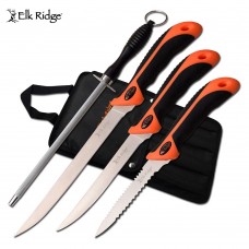 Elk Ridge Hi-Vis Fillet Knife Set